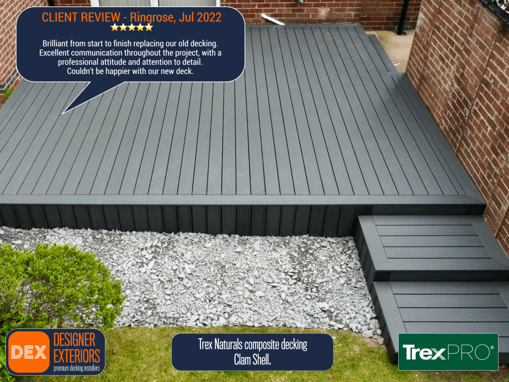 RIN-MEA Trex naturals Clam Shell composite decking. With Review.