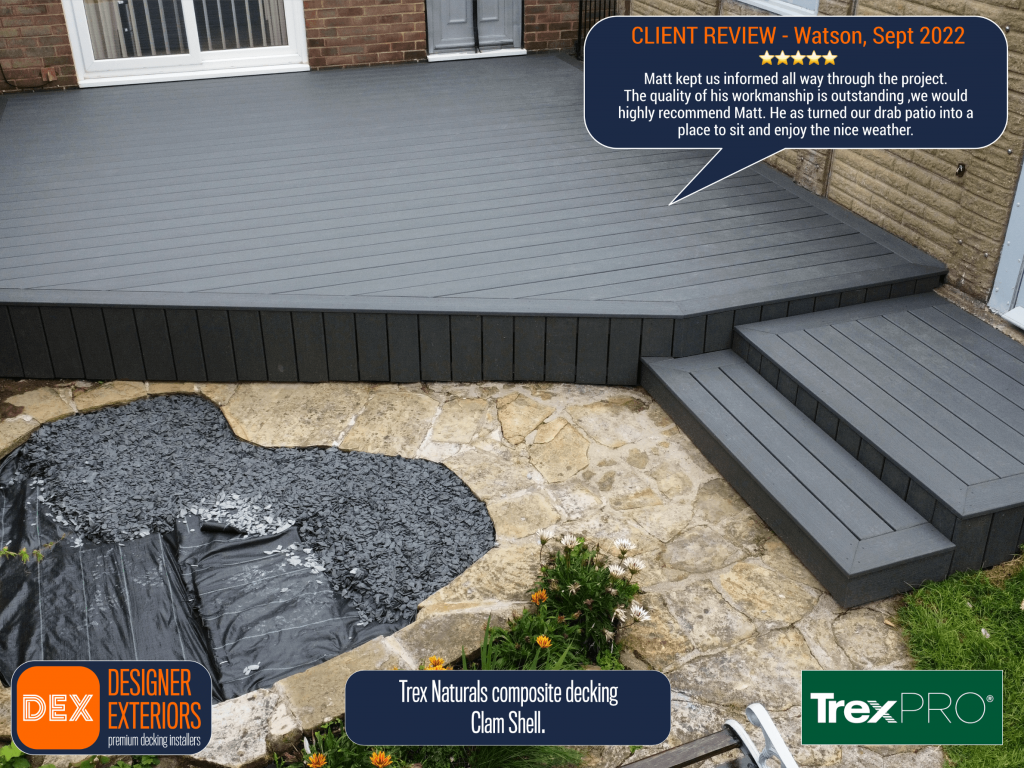 WAT-HIG Trex naturals Clam Shell composite decking. With Review.