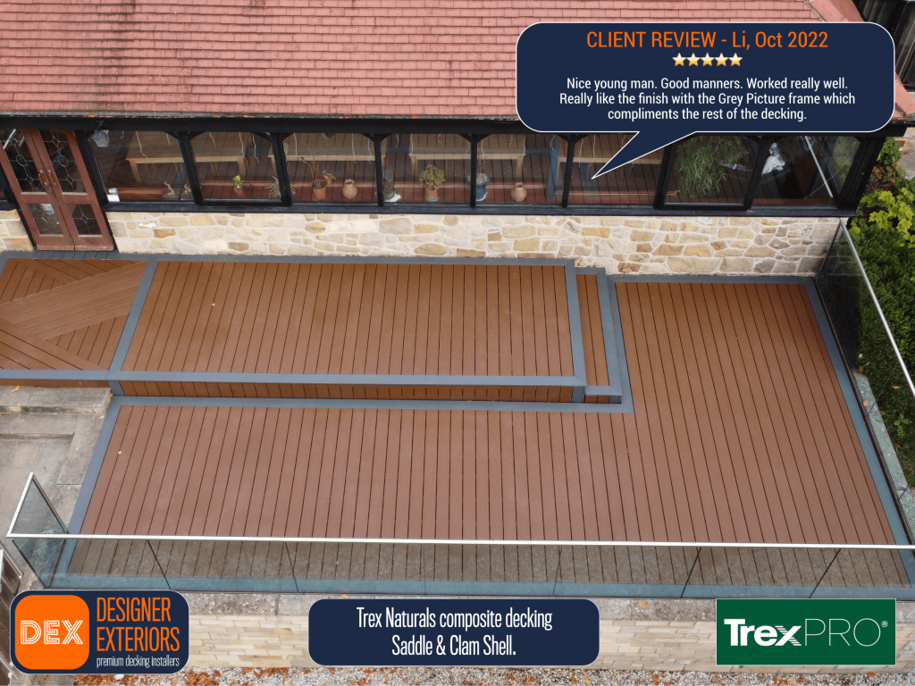 CAN-FUL Trex naturals Saddle & Clam Shell composite decking. With Review.