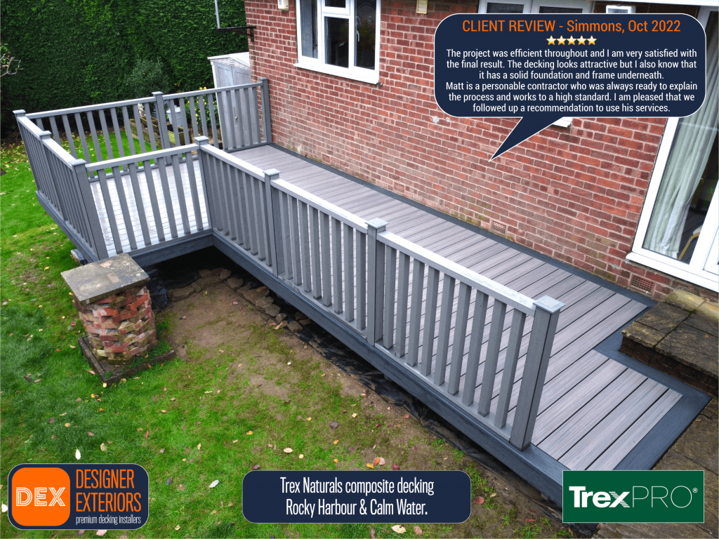SIM-COR Trex naturals Rocky Harbor & Calm Water composite decking. With Review.